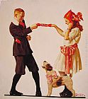 Norman Rockwell Canvas Paintings - The Party Favour